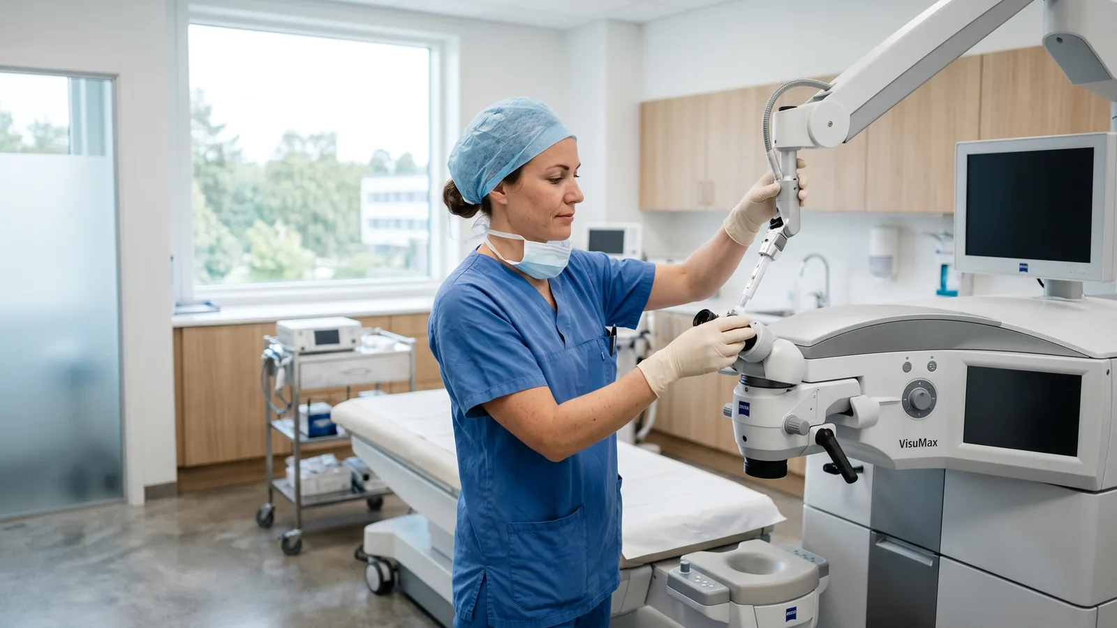 Moderne laseroperasjon av øyne i en klinikk
